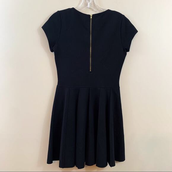 Parker Tara Black Fit & Flare Ribbed Short Sleeve Dress - Picture 6 of 6